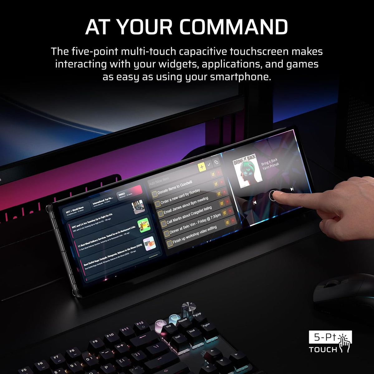 Corsair XENEON Edge 14.5" 2K Portable LCD HDMI USB C Touchscreen – Smoke