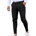 Mens Chinos Slim Fit Pants Flat Front Stretch Skinny Tapered Dress Pants Comfort Casual Solid Trousers 2024