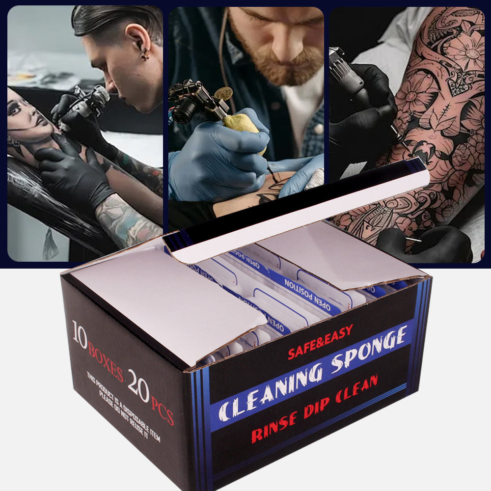 Tattoo Dip Foam - 20Pcs Dip Cups Rinse Caps Tip Rinse Dip Clean Professional Cartridge Dip Foam Cleaning