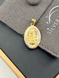 10k gold Virgin Mary pendant - 3 tone gold virgencita | Medallas de oro 10k virgencita