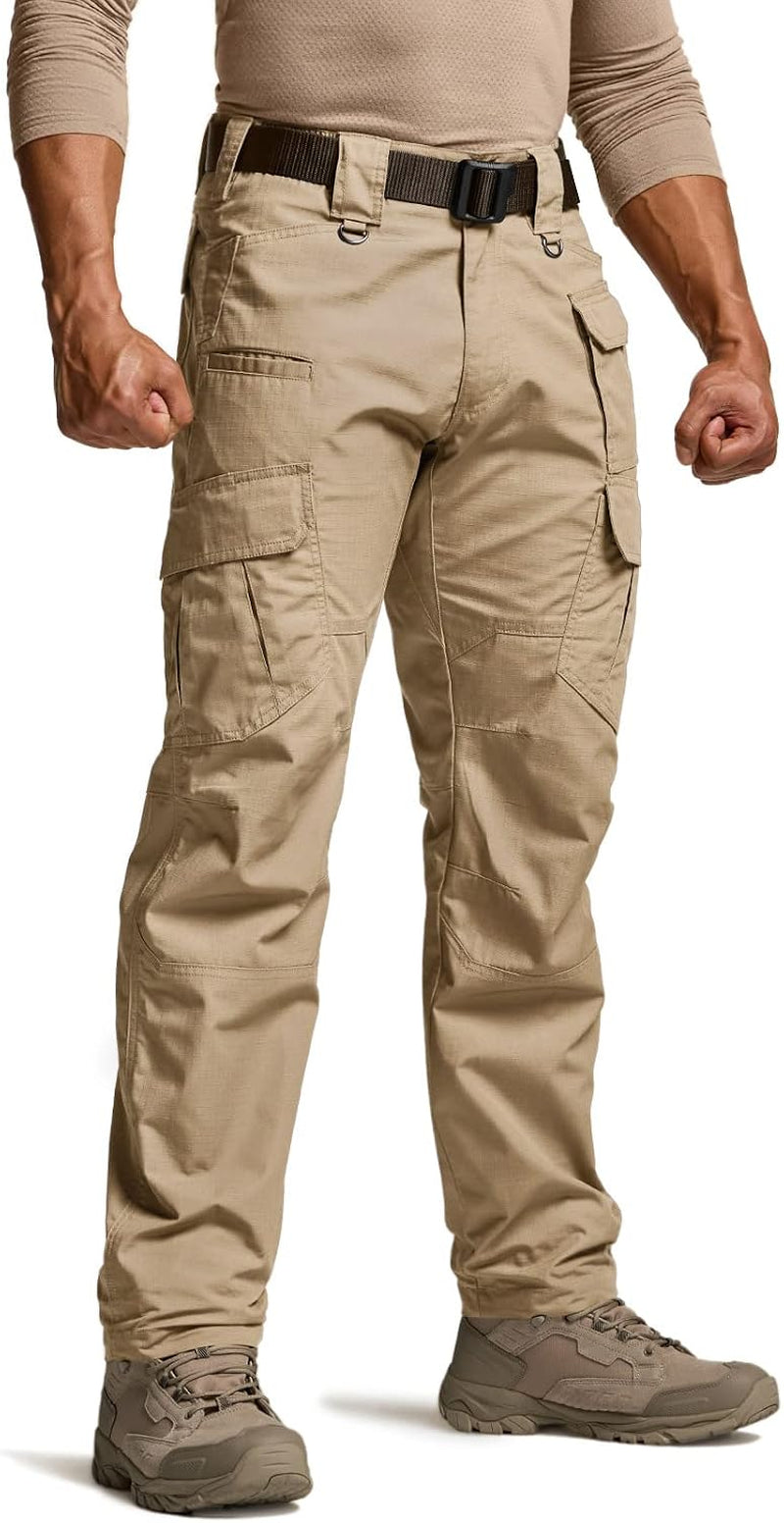 Men'S Tactical Pants, Water Resistant Ripstop Cargo Pants, Lightweight EDC Work Hiking Pants, Outdoor Apparel