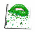 3dRose Casie Peters Digial Art - Cannabis Lips Sexy Saint Patricks Day - Drawing Books (db_342880)
