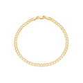 14K Solid Yellow Gold Curb Link Chain Bracelet for Men Made in Italy-Length 8in