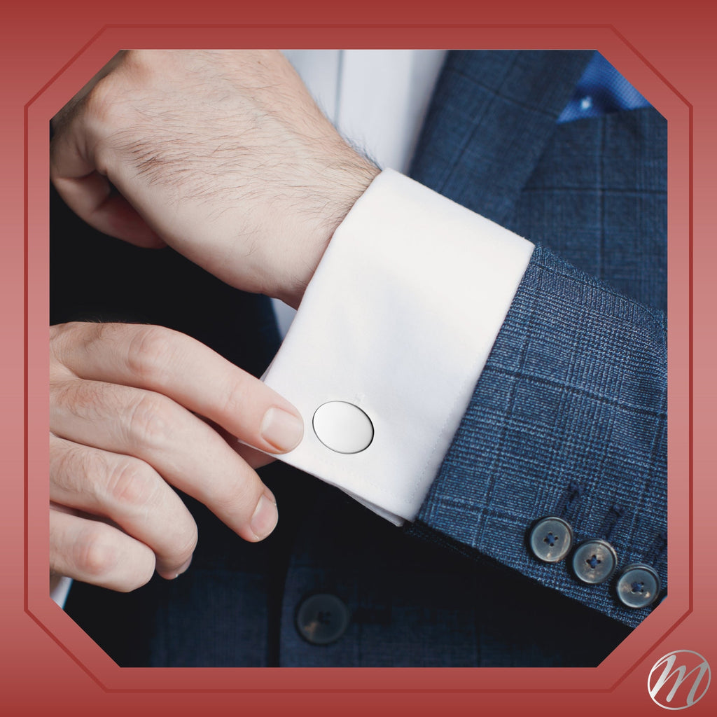 Sterling Silver Oval Engravable Cufflinks, Made in Italy