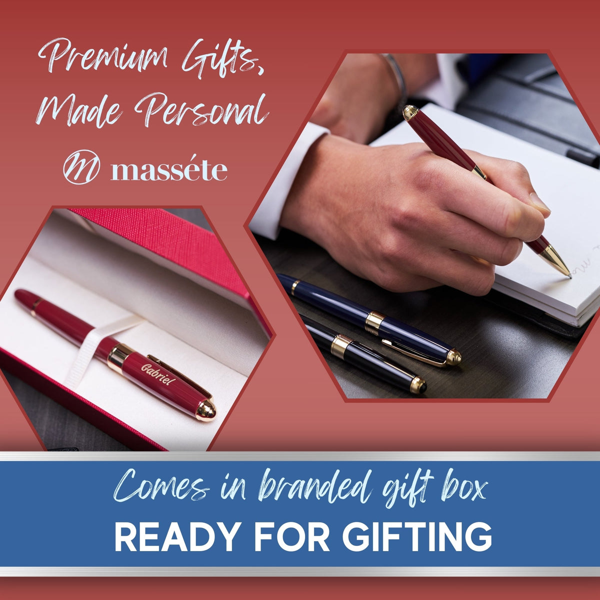 Massete Venero Rollerball Pen with 23K Gold-Plated Trim