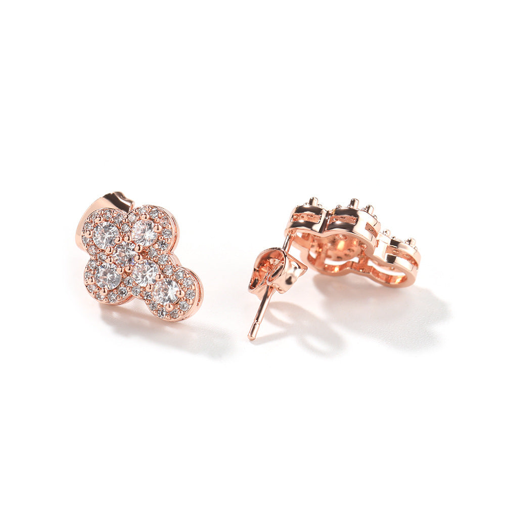 Tap In Iced Cross Stud Earrings