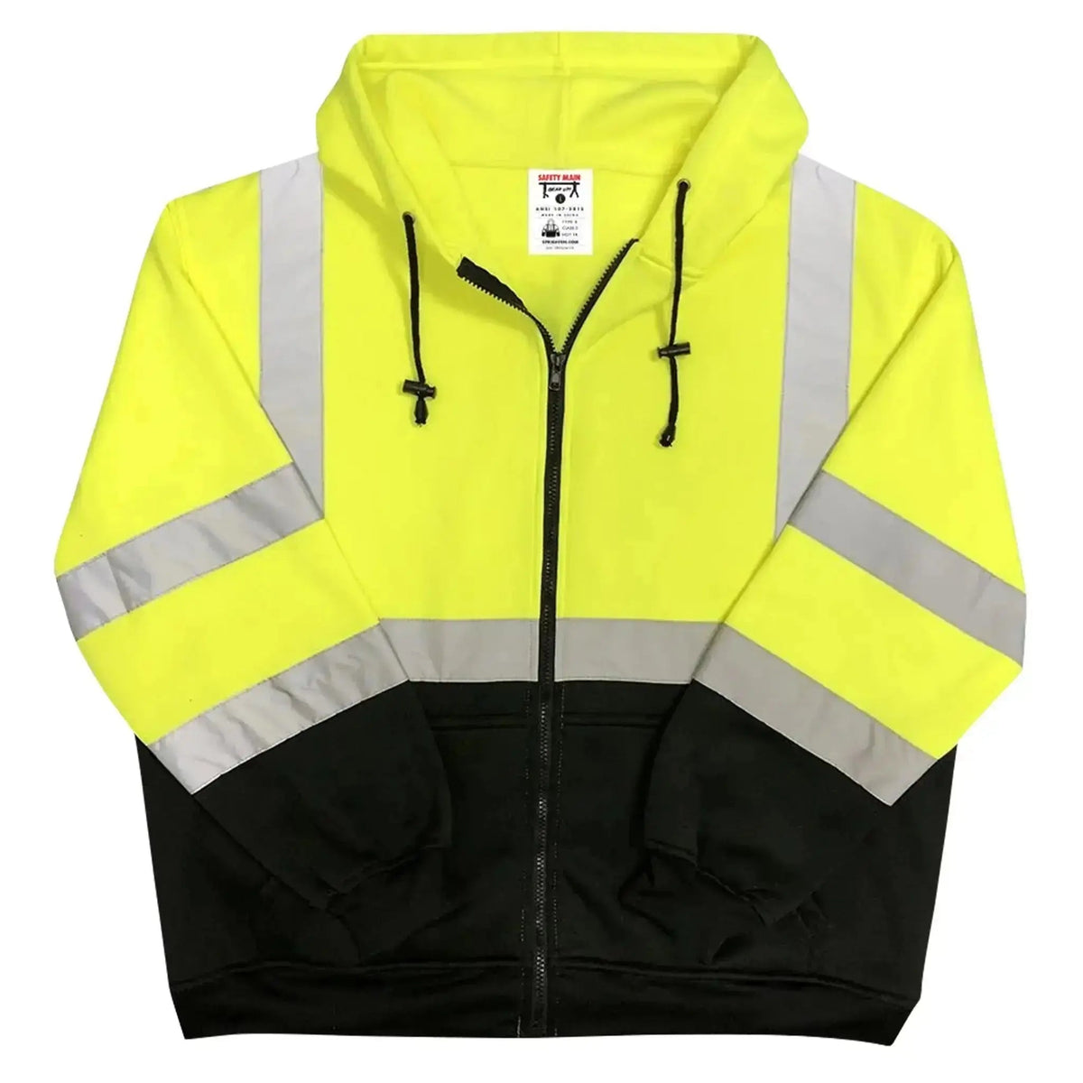 Safety Main 05LWJYB Lightweight Jacket, Class 3, Hi-Vis Yellow with Black Bottom, Pack of 10