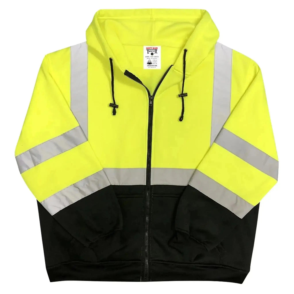 Safety Main 05LWJYB Lightweight Jacket, Class 3, Hi-Vis Yellow with Black Bottom, Pack of 3