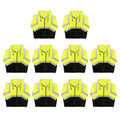 Safety Main 05LWJYB Lightweight Jacket, Class 3, Hi-Vis Yellow with Black Bottom, Pack of 10