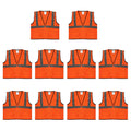 Safety Main 05EAMO Economy Vest, Class 2, All Mesh, Hi-Vis Orange, Pack of 10