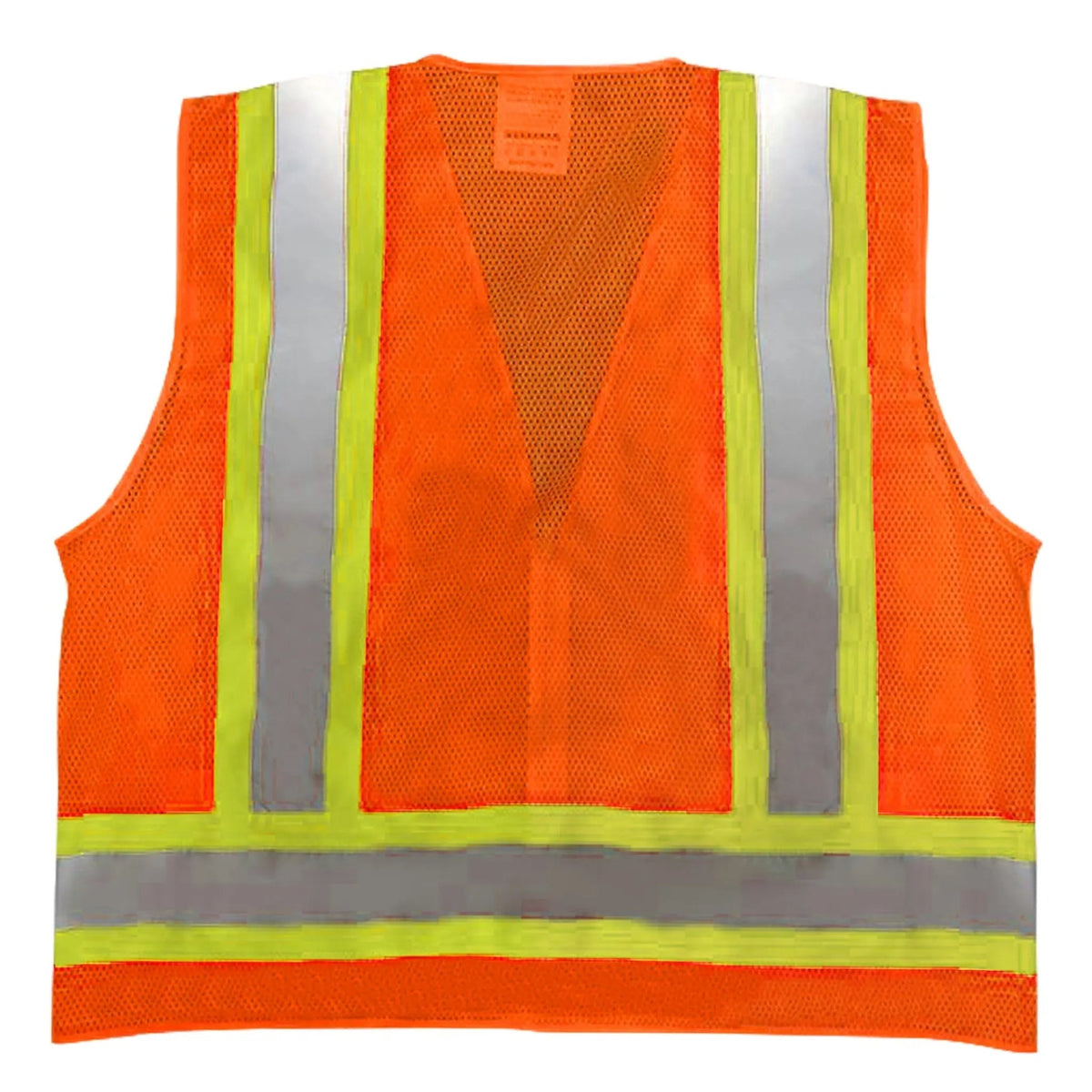 Safety Main 05TTSOZ Surveyor Vest, Class 2, Solid Front, Mesh Back, Hi-Vis Orange, Pack of 10