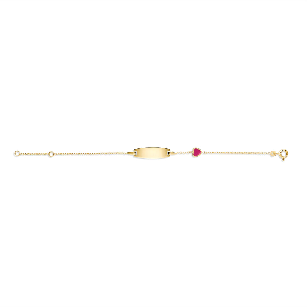 UNICORNJ 14K Yellow Gold Engravable ID Bracelet with Enamel Charm