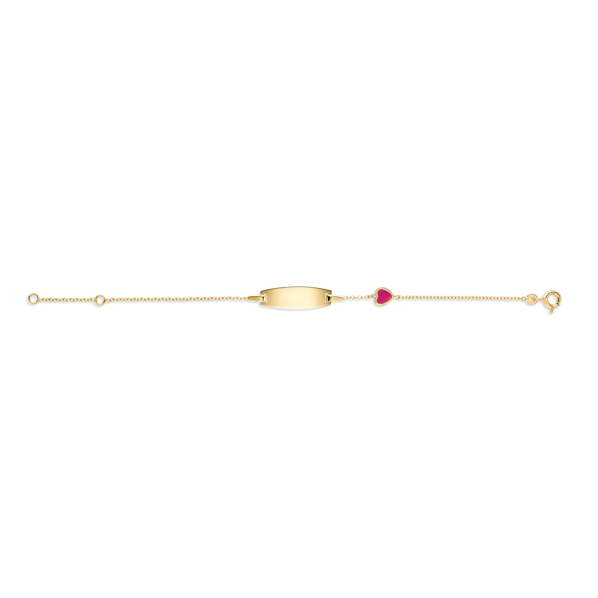 UNICORNJ 14K Yellow Gold Engravable ID Bracelet with Enamel Charm