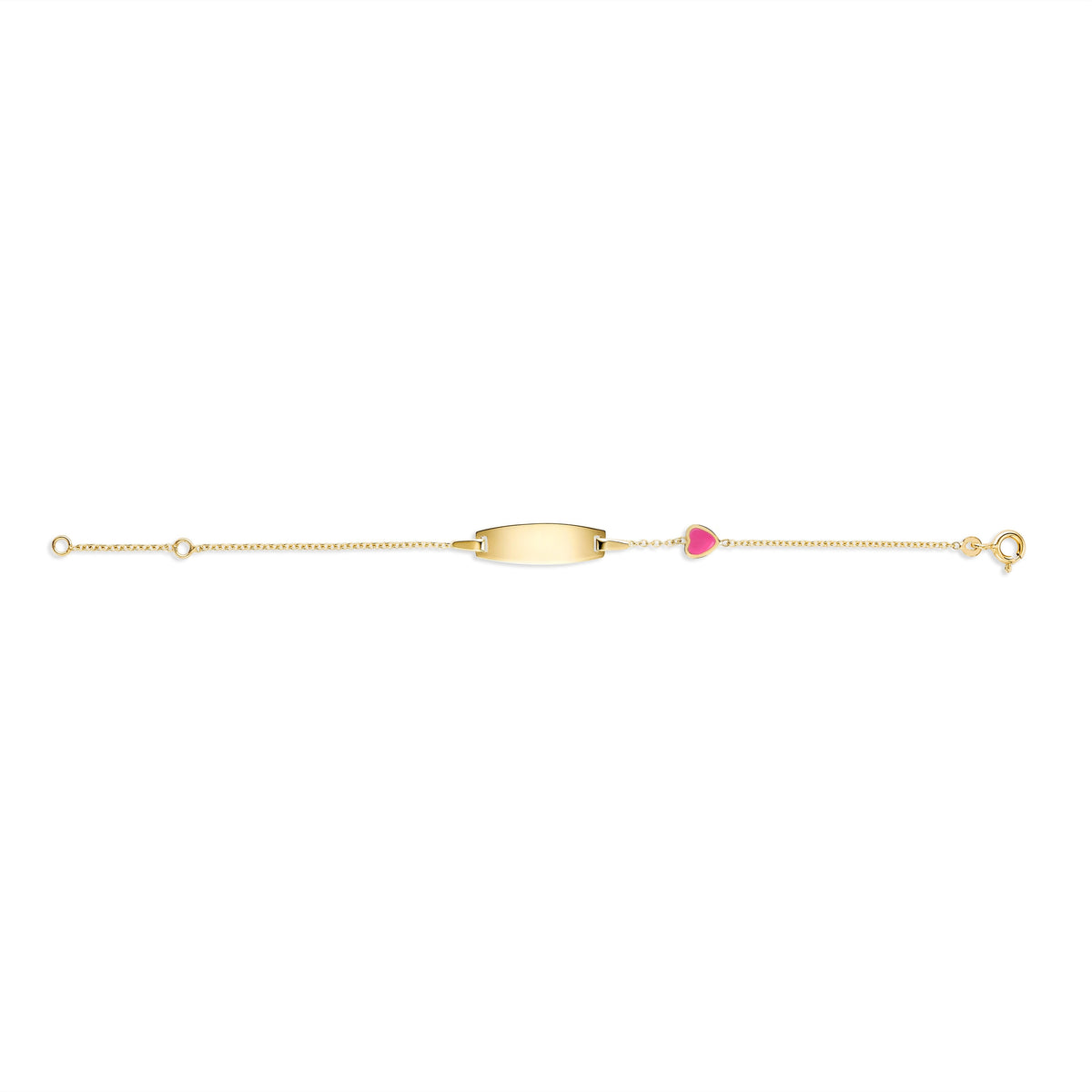 UNICORNJ 14K Yellow Gold Engravable ID Bracelet with Enamel Charm