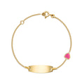 UNICORNJ 14K Yellow Gold Engravable ID Bracelet with Enamel Charm