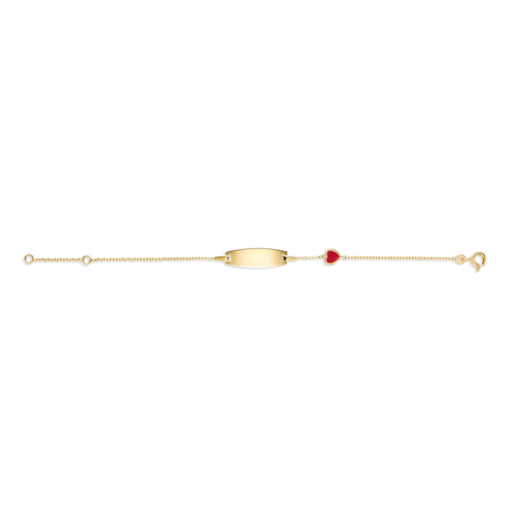 UNICORNJ 14K Yellow Gold Engravable ID Bracelet with Enamel Charm