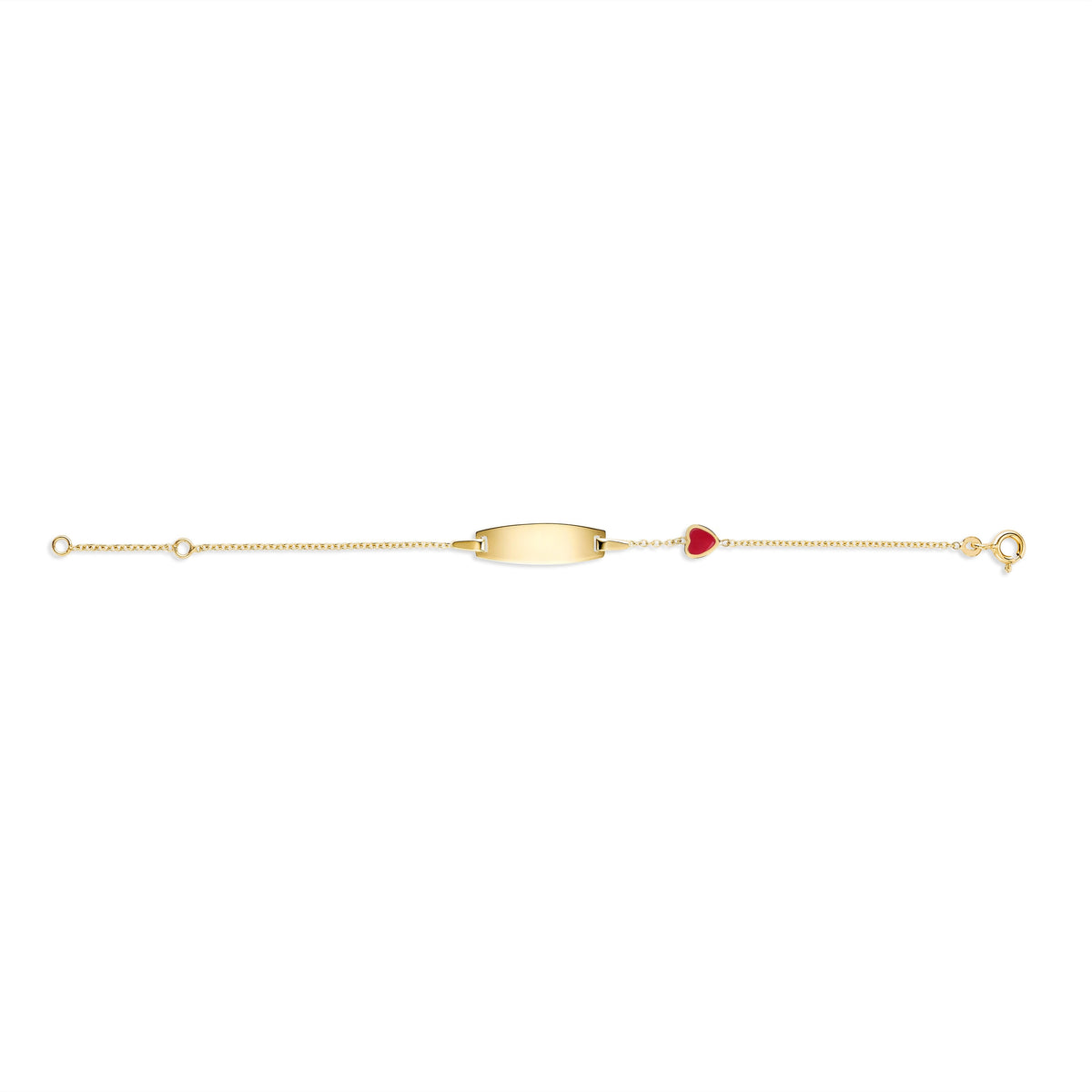 UNICORNJ 14K Yellow Gold Engravable ID Bracelet with Enamel Charm
