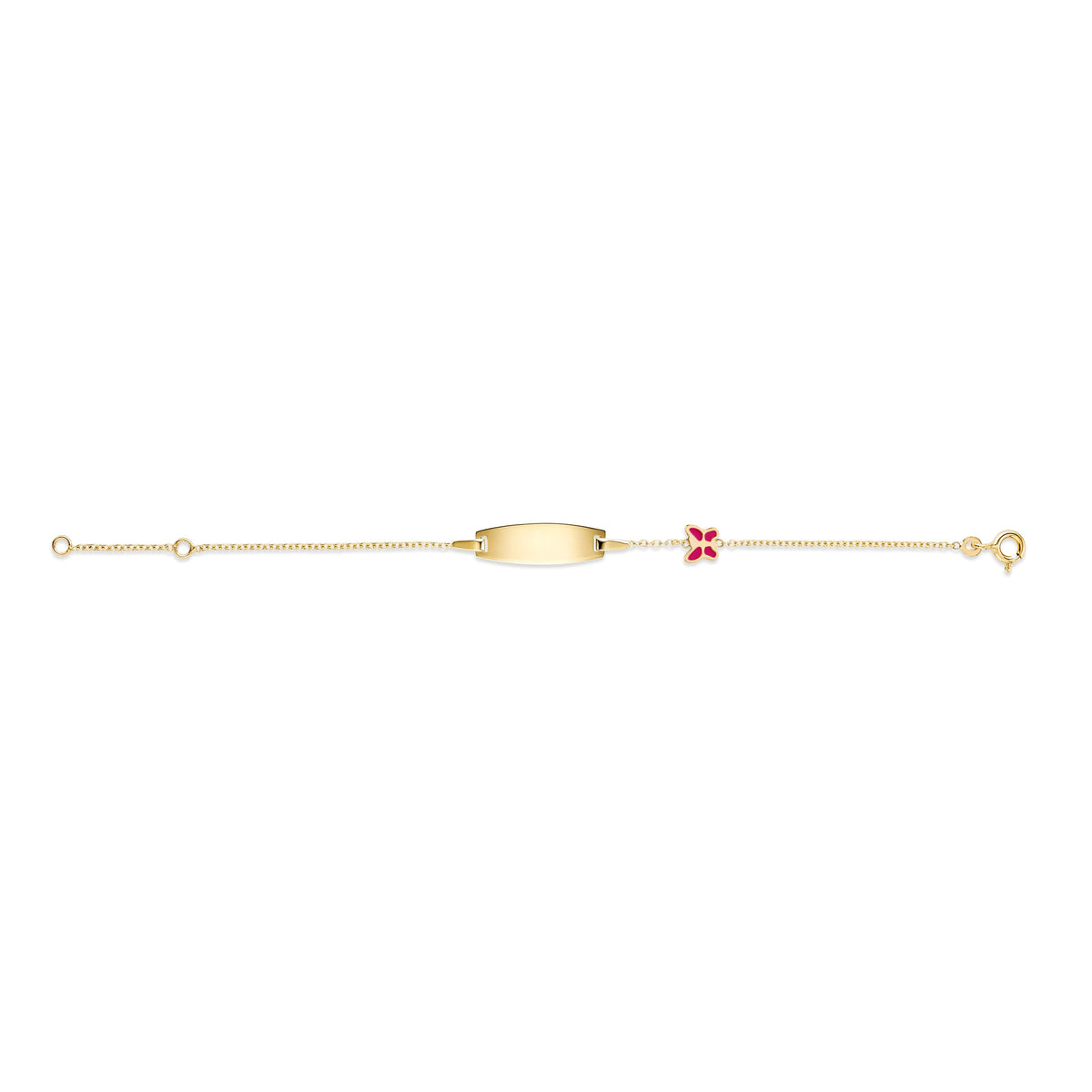 UNICORNJ 14K Yellow Gold Engravable ID Bracelet with Enamel Charm