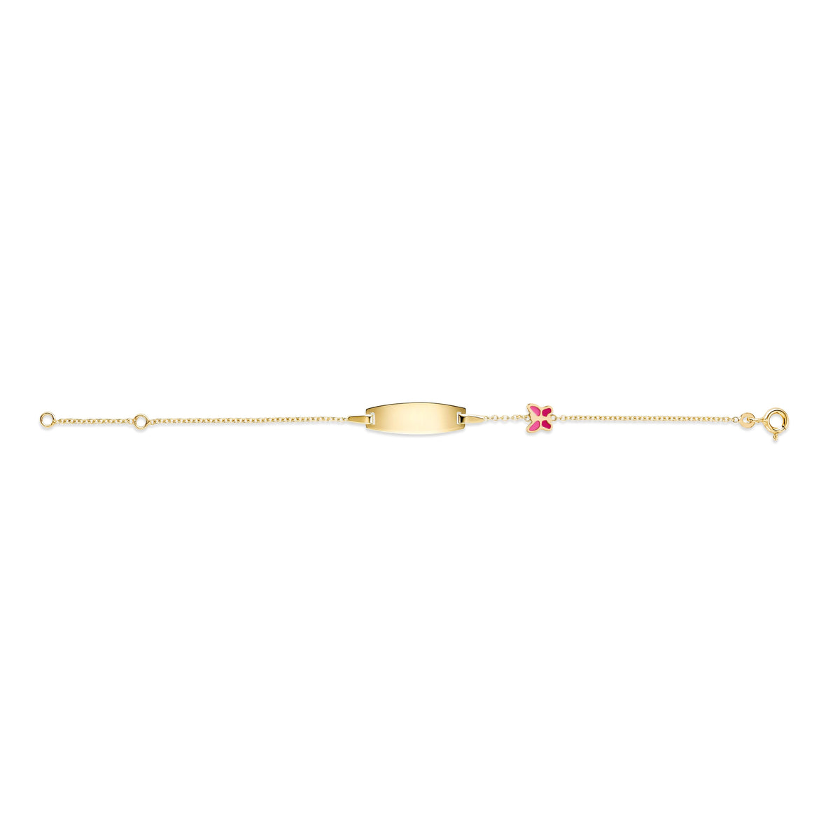 UNICORNJ 14K Yellow Gold Engravable ID Bracelet with Enamel Charm