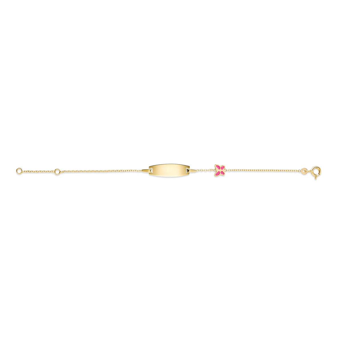 UNICORNJ 14K Yellow Gold Engravable ID Bracelet with Enamel Charm