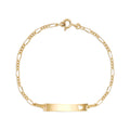 UNICORNJ 14K Yellow Gold Engravable ID Bracelet, Heart Cutout, 5.5 Inches