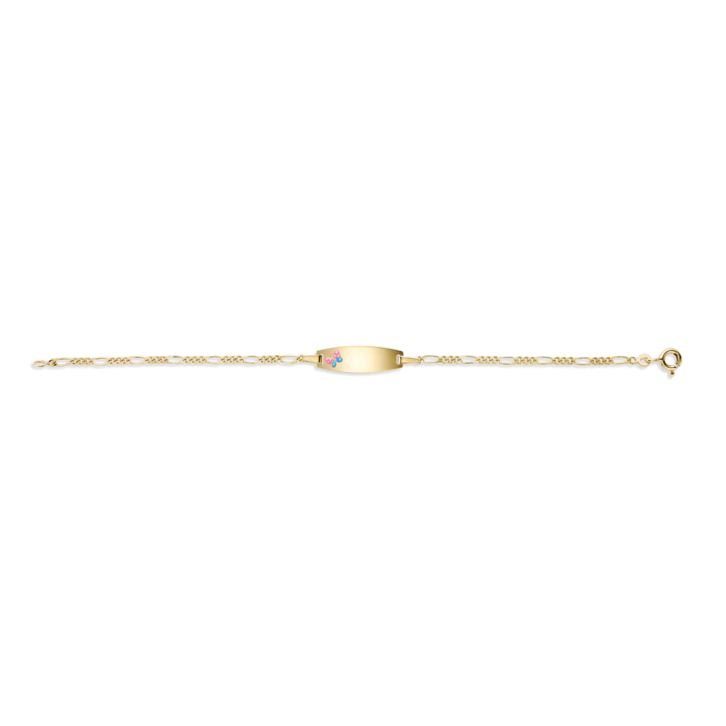 UNICORNJ 14K Yellow Gold Engravable Butterfly ID Bracelet, 5.5 Inches