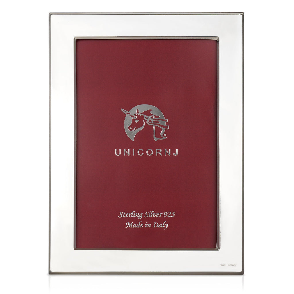 UNICORNJ Sterling Silver 4x6 Picture Frame, Plain Polished