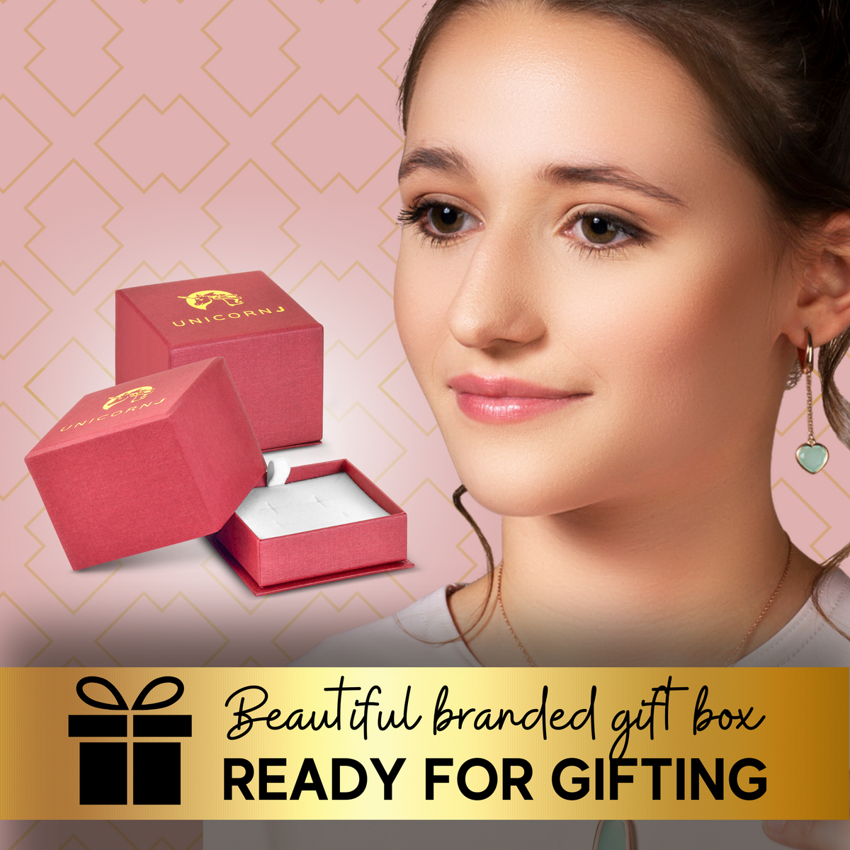UNICORNJ 14K Yellow Gold Engravable ID Bracelet with Enamel Charm