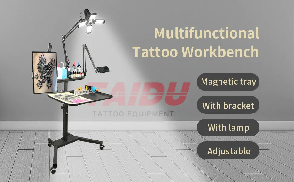TAIDU PROMOTION MULTI-FUNCTIONAL DOUBLE HOLDER TATTOO BENCH WITH LIGHT