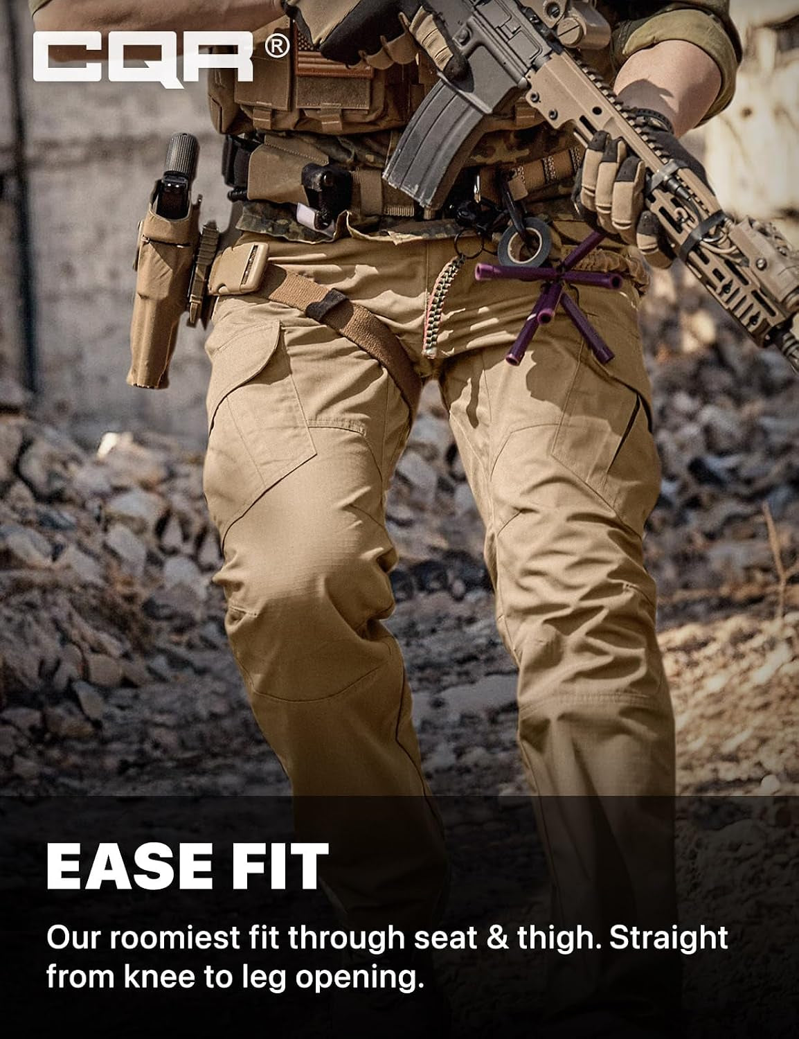Men'S Tactical Pants, Water Resistant Ripstop Cargo Pants, Lightweight EDC Work Hiking Pants, Outdoor Apparel